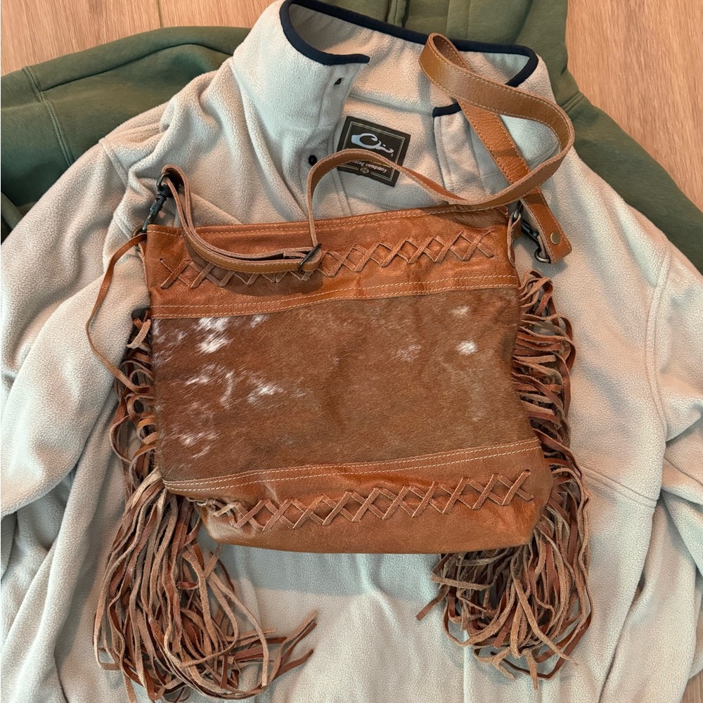 Crossbody Cow Hide Fringe